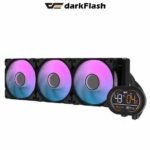 DarkFlash DH360D RGB Liquid CPU Cooler with Temperature and CPU Usage LED Display - Black - Image 2
