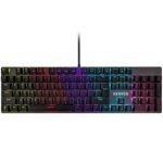 KENVER Wired Mechanical Gaming Keyboard, Backlit LED Keys, 104 Comfortable Floating Keys for PC Gaming/Working/Typewriting - Black