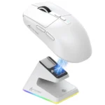 ATTACK SHARK X6 Three Modes Gaming Mouse With Charging Dock – White/Black