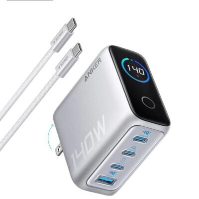 Anker Prime Charger 140W 4 Ports GaN with USB C Cable