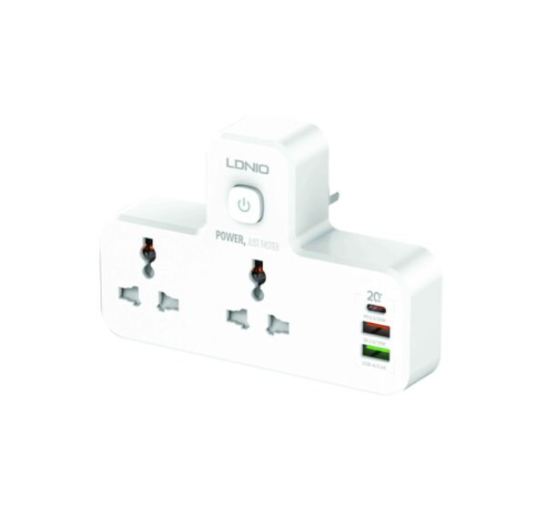 LDNIO SC2311 EU 2 AC Outlets Portable Extension Power Socket