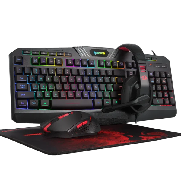 Redragon 4 In 1 Combo S101-BA-2 - Gaming Keyboard Mouse Headset and MousePad Combo