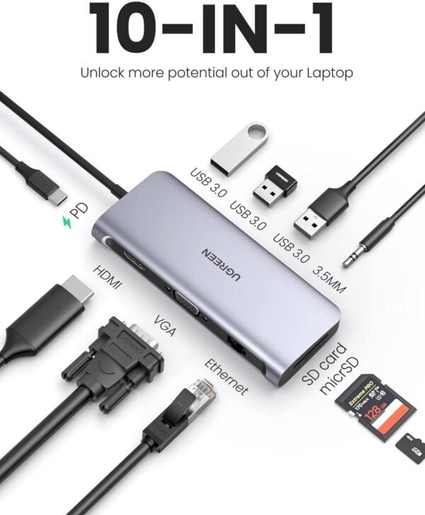 UGREEN 10 in 1 USB-C Multifunction Adapter