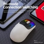 Attack Shark X5 Wireless Gaming Mouse with Tri-Modes BT 5.1/2.4Ghz/USB-C White & Black - Image 2