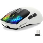 Attack Shark X5 Wireless Gaming Mouse with Tri-Modes BT 5.1/2.4Ghz/USB-C White & Black