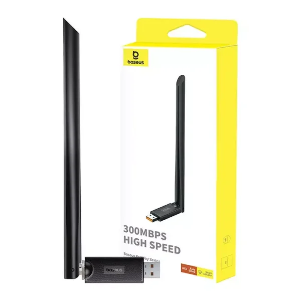 Baseus B01317600111-01 Wi-Fi Adapter 300 Mbps Cluster for Desktop PC - Black