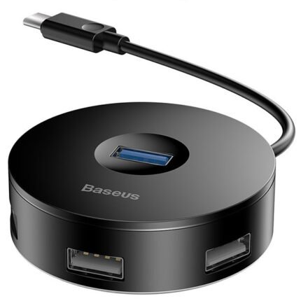 Baseus CAHUB-G01 USB Type C Hub Round Box Type C to 4-Port USB3.0 Adapter