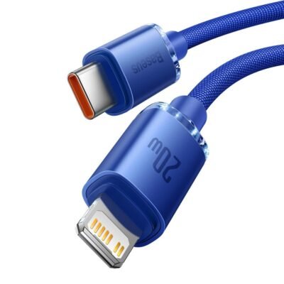 Baseus CAJY000203 20W PD Cable Crystal Shine Series Fast Charging Data Cable Type-C 1.2M - Blue