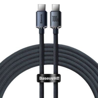 Baseus CAJY000701 Crystal Shine Series Fast Charging Data Cable Type-C to Type-C 100W 2m Black