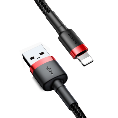 Baseus CALKLF-C19 2 m USB-A To Lightning Cable - Black & Red