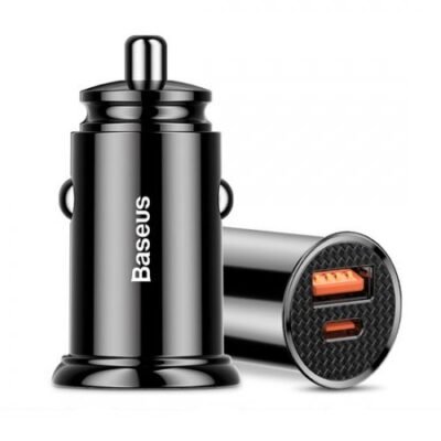 Baseus CCALL-YS01 Circular Plastic A + C 30W PPS Car Charger - Black