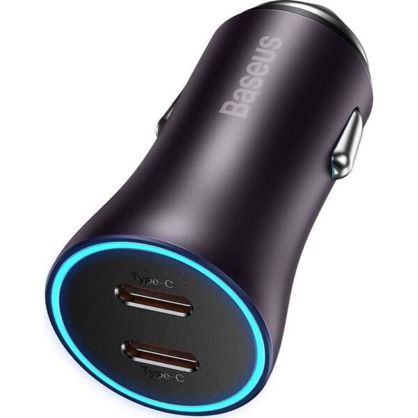 Baseus CGJP000013 Golden Contactor Pro car charger 2x USB-C 40W - Gray