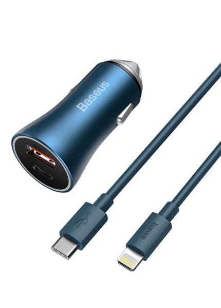 Baseus TZCCJD-03 Golden Contactor Pro Dual Quick Car Charger U+C 40W - Blue