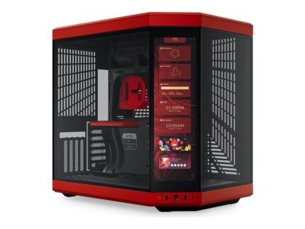 Hyte Y70 Touch Infinite Modern Aesthetic Mid-Tower ATX Gaming Case with LCD Screen - Cherry