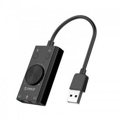 ORICO SC2-BK-BP USB to 3.5mm Dual headphone External Sound Card with Volume Control