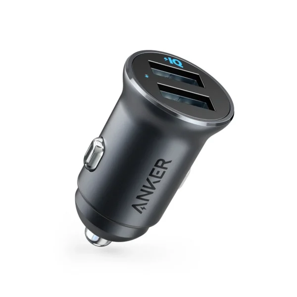 Anker A2727 PowerDrive 2 Alloy Metal 24W Mini Car Charger 2 Ports