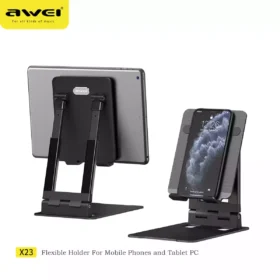 Awei X23 Aluminum Tablet Desk Holder 360° Adjustable Foldable Holder laptop Stand