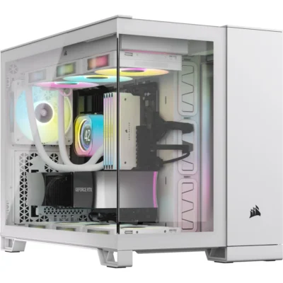 Corsair 2500X AIRFLOW Micro ATX Dual Chamber PC Case – White