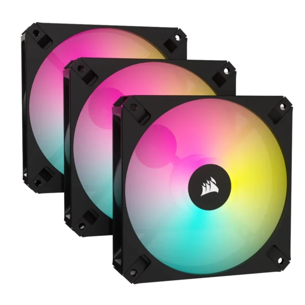 Corsair iCUE AR120 Digital RGB 120mm PWM Fan - Triple Pack - Black