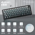 Attack Shark X66 Wireless Mechanical Gaming Keyboard with Knob, Tri Mode USB-C/BT5.0/2.4G Gasket Mounted 60% RGB Gaming Keyboard - Image 2