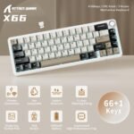 Attack Shark X66 Wireless Mechanical Gaming Keyboard with Knob, Tri Mode USB-C/BT5.0/2.4G Gasket Mounted 60% RGB Gaming Keyboard - Image 2