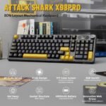 Attack Shark X98 Pro Wireless Mechanical Keyboard, Tri-Mode BT5.0/2.4G/USB-C Custom Keyboard with Smart Display & Knob, 102 Keys Hot Swappable, Web Driver RGB Gaming Keyboard for PC/Mac/PS4/Xbox (Star Black) - Image 2