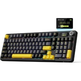 Attack Shark X98 Pro Wireless Mechanical Keyboard, Tri-Mode BT5.0/2.4G/USB-C Custom Keyboard with Smart Display & Knob, 102 Keys Hot Swappable, Web Driver RGB Gaming Keyboard for PC/Mac/PS4/Xbox (Star Black)