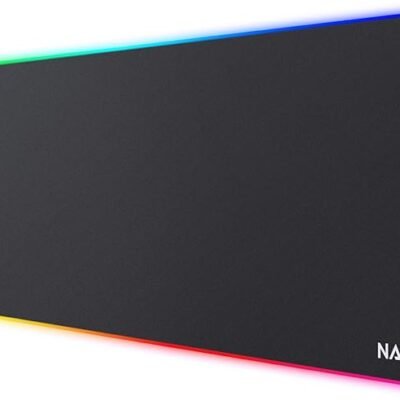 NATOL RGB Gaming Mouse Pad, Large XL Mouse Pad with 12 Lighting Effects, Non-Slip Rubber Base, Smooth Surface, for Keyboards and Mice, PC and Laptops, 800 x 300 mm