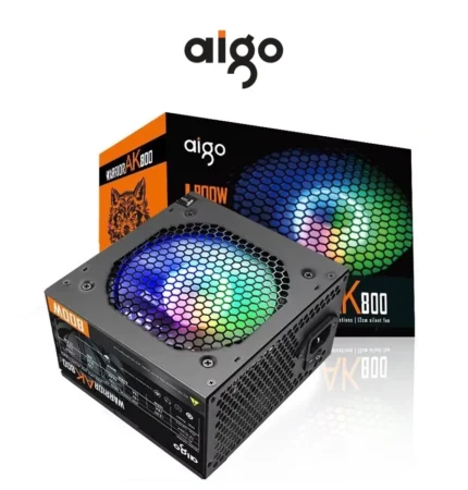Aigo AK800 RGB Gaming Power Supply Unit PSU 800W RGB 120mm Fan 220V ATX Desktop Computer Power Supply