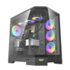 DarkFlash DQX90 Mid-Tower ATX Gaming Case with 4 ARGB Fans – Black