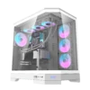 DarkFlash DQX90 Mid-Tower ATX Gaming Case with 4 ARGB Fans – White