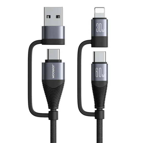 JOYROOM SA37-2T2 Multi-Function Series 60W 4-in-1 Fast Charging Data Cable 1.2m - Black