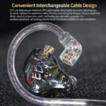 KZ EDX Lite IEM In-Ear Monitor Headphones, Semi-Open-Back, Wired Gaming Earphones with 1DD Dynamic Driver, Tangle-Free OFC Cable, Call Control, 3.5mm Jack, Adult, Non-Waterproof, Push Button Control, Compatible with Cellphones - Image 2