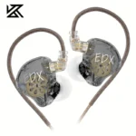 KZ EDX Lite IEM In-Ear Monitor Headphones, Semi-Open-Back, Wired Gaming Earphones with 1DD Dynamic Driver, Tangle-Free OFC Cable, Call Control, 3.5mm Jack, Adult, Non-Waterproof, Push Button Control, Compatible with Cellphones