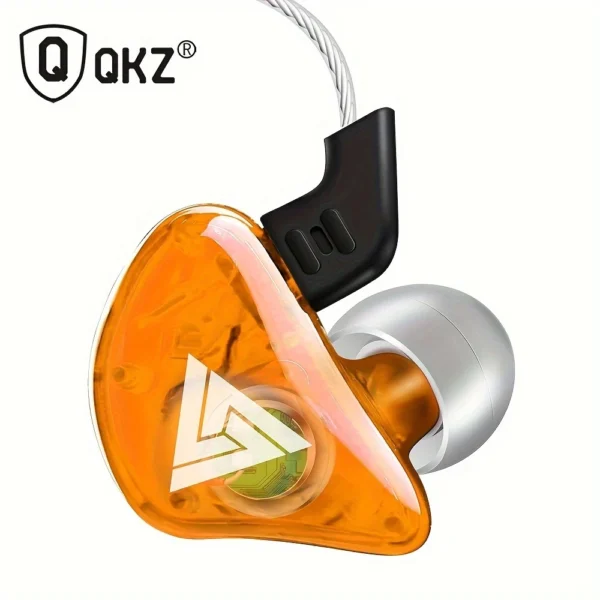 QKZ CK5 New Model Sports In-Ear Headphones with Transparent Deep Bass for Mobile Music(RED/YELLOW) - Image 2