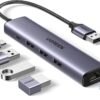 UGREEN USB3.0 to 3×USB3.0 +RJ45 (1000M) Ethernet Adapter Type-C Power Supply