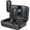 XO MKF09B Lightning 1 to 2 Wireless Collar Clip Microphone With Battery Case