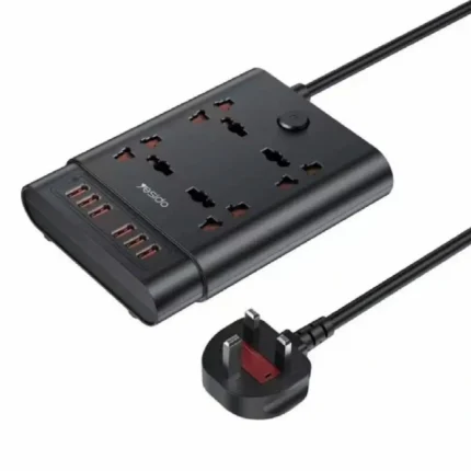 Yesido MC08 10 in 1 Power Socket with 6 USB Ports - Black