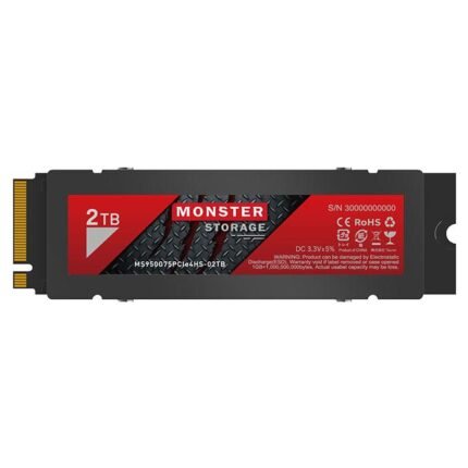 Monster MS950G75PCIe4HS-02TB Storage 2TB NVMe SSD PCIe Gen 4×4 PS5 M.2 Type 2280 3D TLC