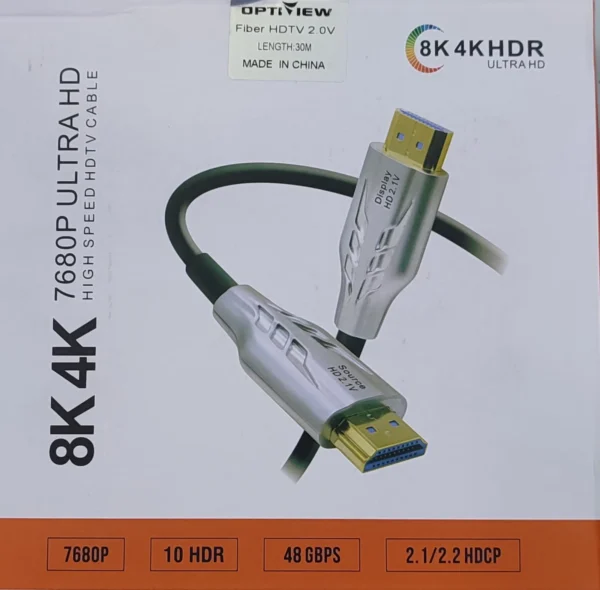 Optiview HDMI 4K Active Optical Cable - 2.1 V (AOC) With Box - 20m