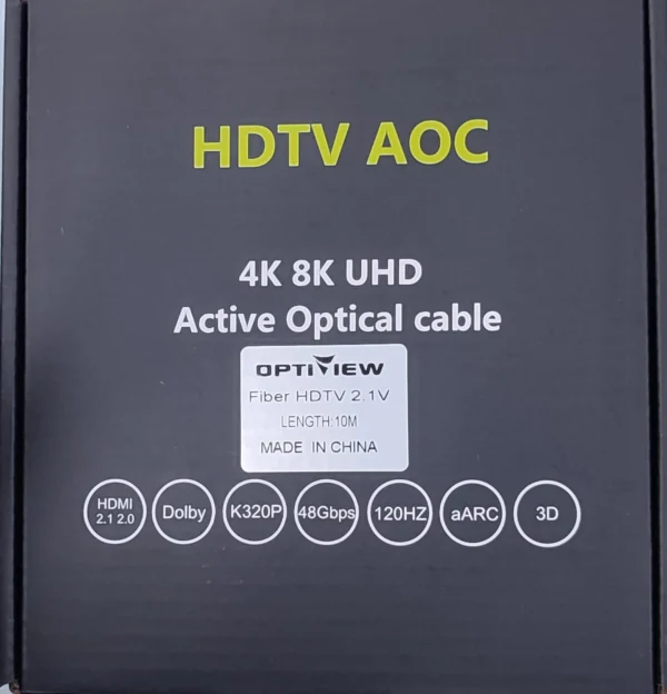 Optiview HDMI 8K Active Optical Cable - 2.1 V (AOC) With Box - 20m