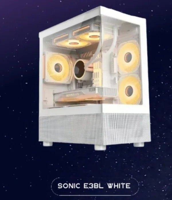 Sonic E3BL Case with 3 ARGB Fan - White