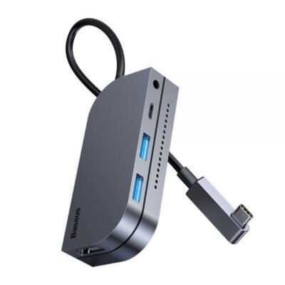 Baseus CAHUB-CWJ0G Bend Angle No.7 Multifunctional Type-C Hub - Space Gray