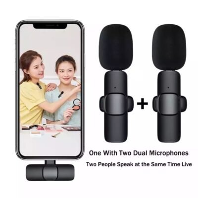 K9 Dual Wireless Lavalier Collar Microphones C-Type & iPhone