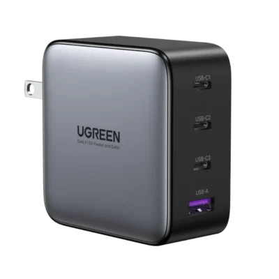 UGREEN 4-Port 3C1A 100W Desktop Travel Charger 10375 – Black