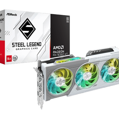 ASRock AMD Radeon RX 9060 XT Steel Legend 8GB 3 Fans Graphics Card - White