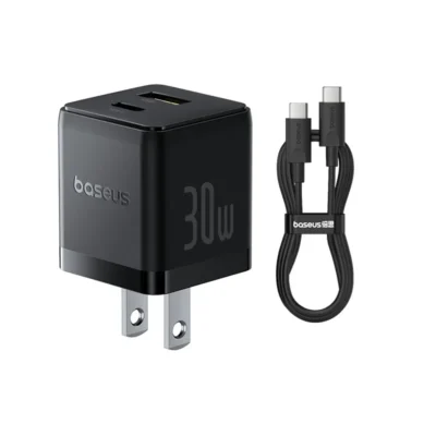 Baseus P1011160B113-01 Palm Fast Charger C+U 30W US Cluster Black