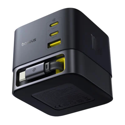 Baseus P10164000123-00 Super Gan 6 100W USB-C Retractable Cable Desktop Charger