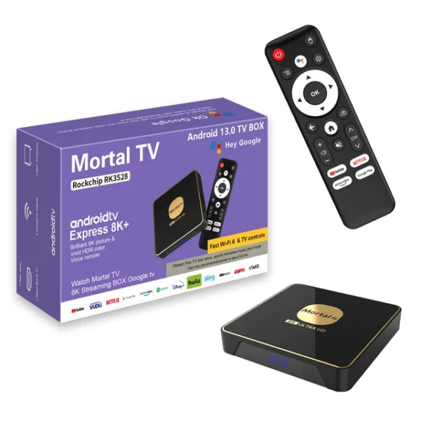 MORTAL T3 4GB 32GB Smart TV Box Android 13 Rockchip 3528 Wifi 6