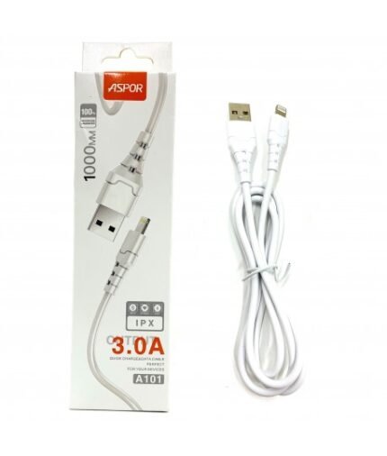 Aspor A101 USB-C Fast Charging Data Cable 3A 1M - White